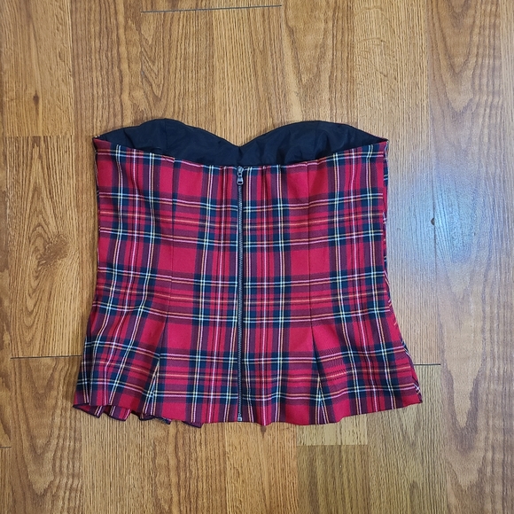 Trina Turk Strapless Plaid Top Size 8 NWT - Picture 2 of 7